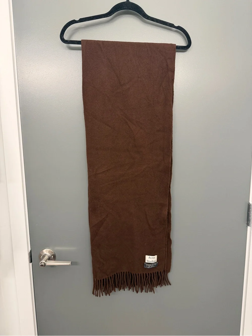 Acne Studios Brown Virgin Wool Fringe Throw